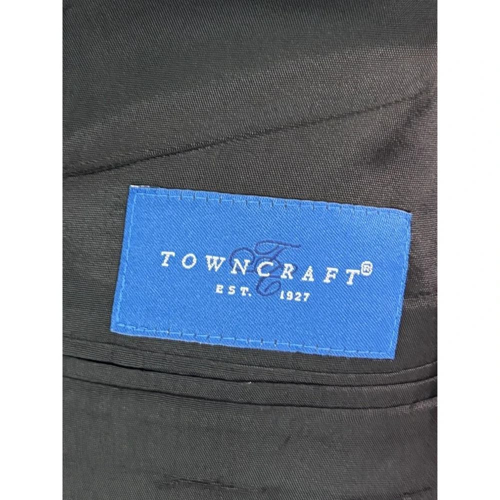 vtg Herringbone Tweed black white 46L lambswool blazer jacket sport suit‎ coat